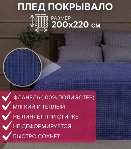 Изображение товара Плед TexRepublic FF FNJq BL1 2022 17-3923 / 14698 (синий)