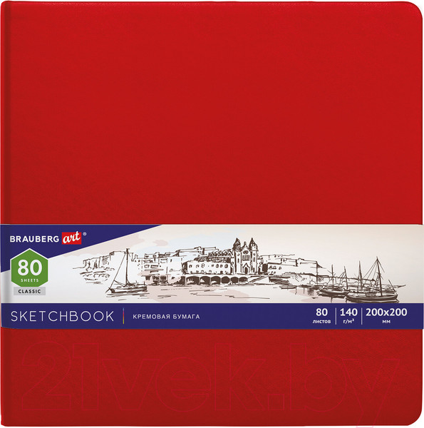 Изображение товара Скетчбук Brauberg Art Classic / 113195 (красный, слоновая кость)