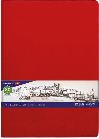 Изображение товара Скетчбук Brauberg Art Classic / 113199 (красный, слоновая кость)