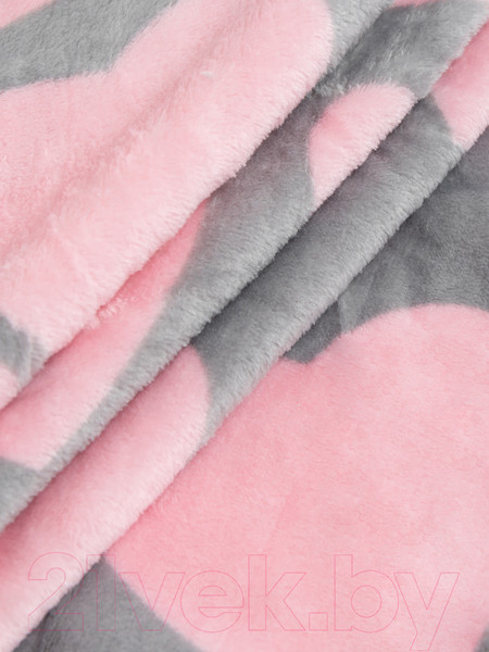 Изображение товара Плед TexRepublic Сердечки TF FN F113PI b1520 / 24765 (розовый/серый)