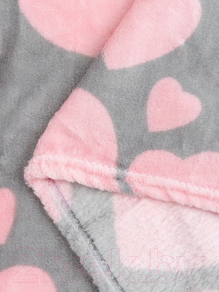 Изображение товара Плед TexRepublic Сердечки TF FN F113PI b1520 / 24765 (розовый/серый)