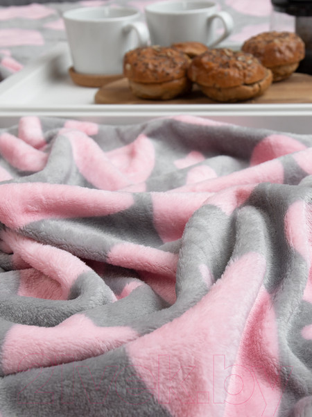 Изображение товара Плед TexRepublic Сердечки TF FN F113PI b1520 / 24765 (розовый/серый)