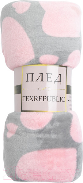 Изображение товара Плед TexRepublic Сердечки TF FN F113PI b1520 / 24765 (розовый/серый)