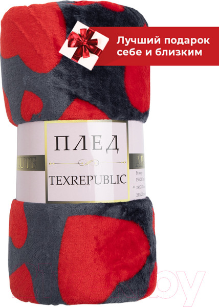 Изображение товара Плед TexRepublic Сердечки TF FN F113R b1520 / 24766 (красный/темно-синий)