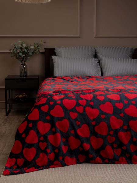 Изображение товара Плед TexRepublic Сердечки TF FN F113R b1520 / 24766 (красный/темно-синий)