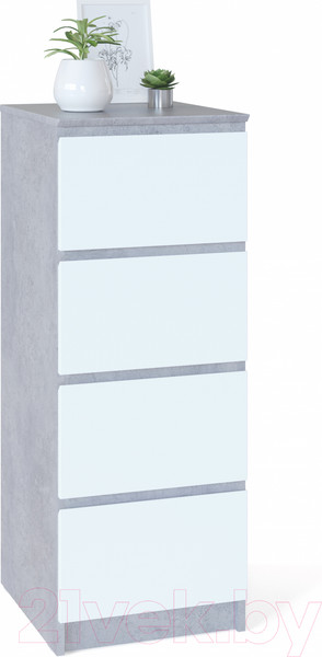 Изображение товара Комод Сокол-Мебель Т-4Р (бетон/белый)