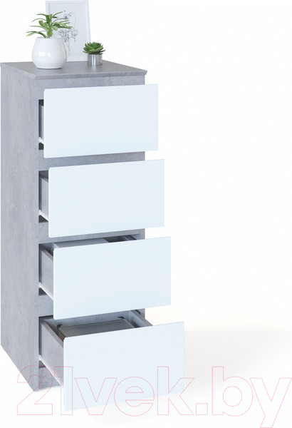 Изображение товара Комод Сокол-Мебель Т-4Р (бетон/белый)
