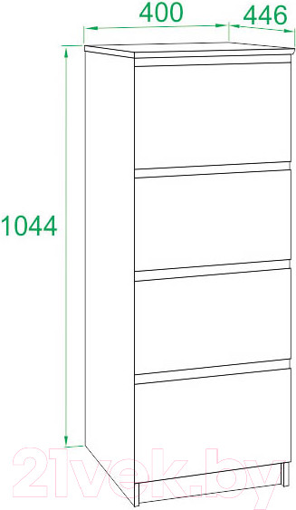 Изображение товара Комод Сокол-Мебель Т-4Р (бетон/белый)