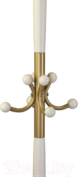 Изображение товара Вешалка для одежды Мебелик Напольная Д 1 (золото/слоновая кость)