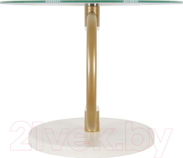 Изображение товара Журнальный столик Мебелик Дуэт 13Н (золото/слоновая кость/прозрачный)
