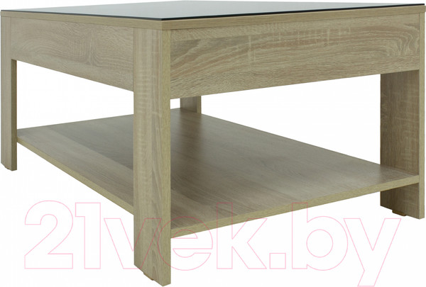 Изображение товара Журнальный столик Мебелик BeautyStyle 26 (сонома/стекло черное)