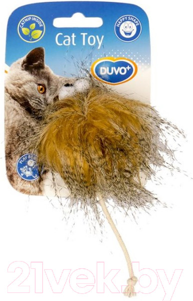 Изображение товара Игрушка для кошек Duvo Plus Пушистик с глазками / 1717051 (коричневый)