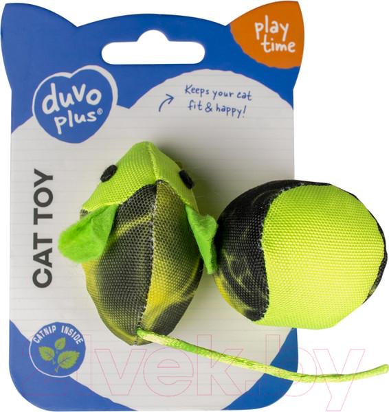 Изображение товара Набор игрушек для кошек Duvo Plus Мышка и мячик Флэш / 12077/DV (салатовый/черный)