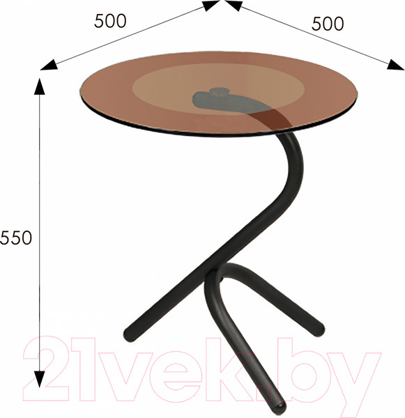 Изображение товара Журнальный столик Мебелик Дуэт 5 (черный/тонированный)
