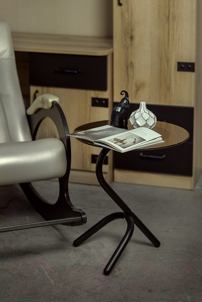 Изображение товара Журнальный столик Мебелик Дуэт 5 (черный/тонированный)