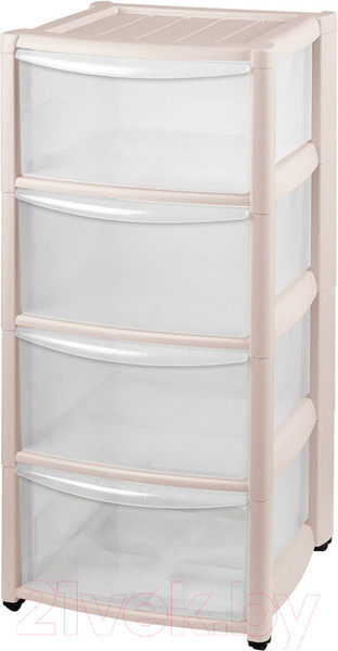 Изображение товара Комод пластиковый Пластишка Амадео 431242507 (4 ящика, бежевый)