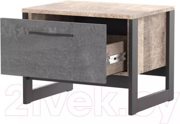 Изображение товара Прикроватная тумба НК Мебель Hugo тип 2 72505193 / 72507332 (дуб гранж/железный камень)