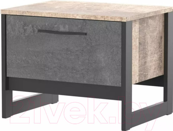 Изображение товара Прикроватная тумба НК Мебель Hugo тип 2 72505193 / 72507332 (дуб гранж/железный камень)