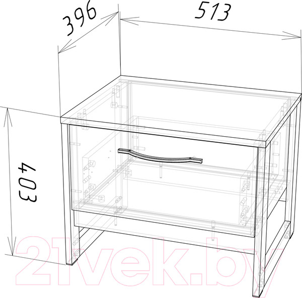 Изображение товара Прикроватная тумба НК Мебель Hugo тип 2 72505193 / 72507332 (дуб гранж/железный камень)