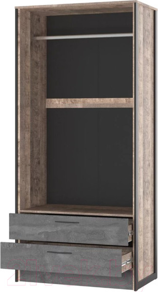 Изображение товара Шкаф НК Мебель Hugo 2-х дверный 72505192 / 72507334 (дуб гранж/железный камень)