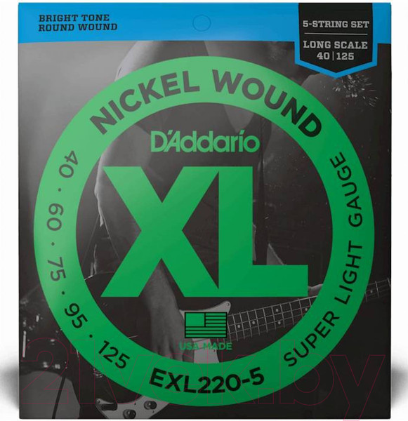 Изображение товара Струны для бас-гитары D'Addario EXL220-5