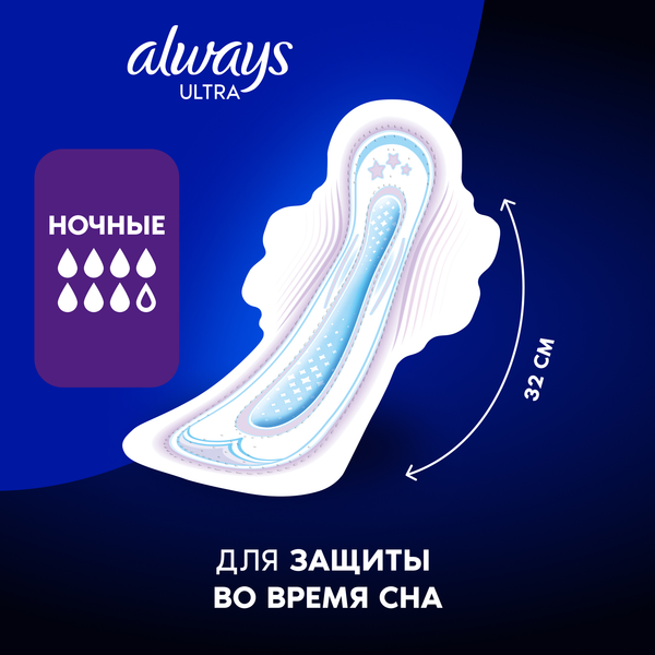 Изображение товара Прокладки гигиенические Always Ultra Secure Night Duo (22шт)