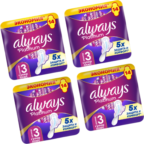 Изображение товара Прокладки гигиенические Always Ultra Platinum Super Plus Duo (56шт, ультратонкие)