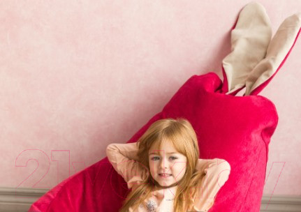 Изображение товара Бескаркасное кресло DreamBag Зайчик / 1911801 (малиновый)