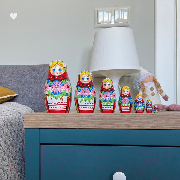 Изображение товара Матрешка сувенирная Брестская Фабрика Сувениров С украшениями из лилий 7004