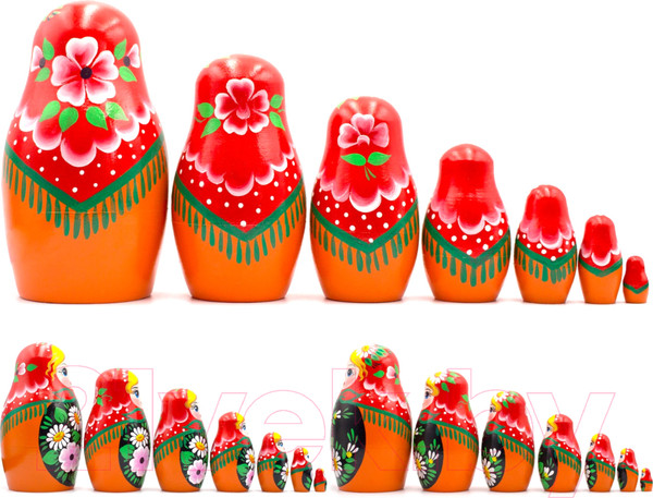 Изображение товара Матрешка сувенирная Брестская Фабрика Сувениров С нотками из лилий и ромашки 7005