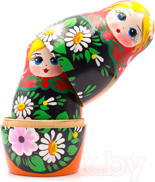 Изображение товара Матрешка сувенирная Брестская Фабрика Сувениров С нотками из лилий и ромашки 7005