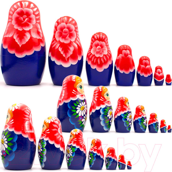 Изображение товара Матрешка сувенирная Брестская Фабрика Сувениров С расписанным букетом цветов ромашки 7007