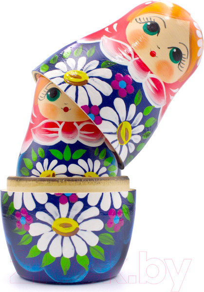 Изображение товара Матрешка сувенирная Брестская Фабрика Сувениров С расписанным букетом цветов ромашки 7007