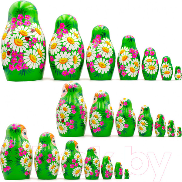 Изображение товара Матрешка сувенирная Брестская Фабрика Сувениров В сарафане с цветами ромашки 7008