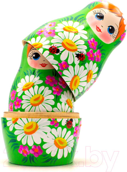 Изображение товара Матрешка сувенирная Брестская Фабрика Сувениров В сарафане с цветами ромашки 7008
