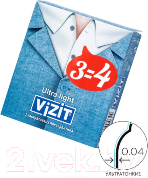 Изображение товара Презервативы Vizit Ultra Light (3шт)