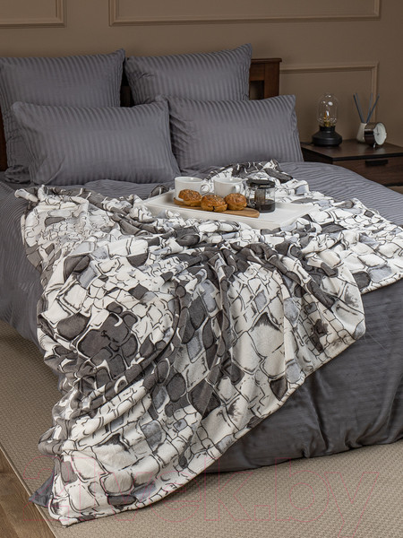 Изображение товара Плед TexRepublic Камешки TF FN F13GY a2022 / 86564 (серый)