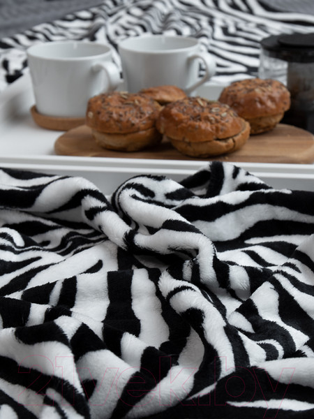 Изображение товара Плед TexRepublic Шкура зебры TF FN F967 QR b1520 / 28397 (черный/белый)