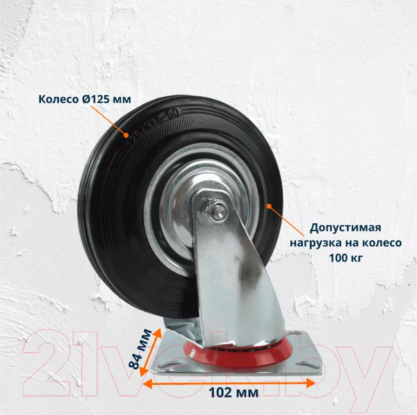 Изображение товара Опора колесная для тележки складской RAD А 125 / 71037258