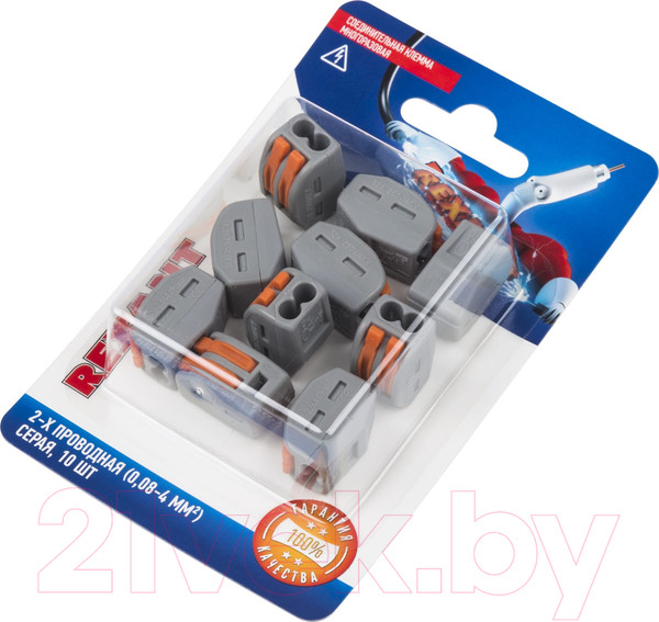 Изображение товара Клемма Rexant 06-0200-B10 (серый, 10шт)