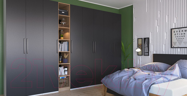 Изображение товара Шкаф Мебель-Неман Отис МН-039-08 П2 (белый/графит)