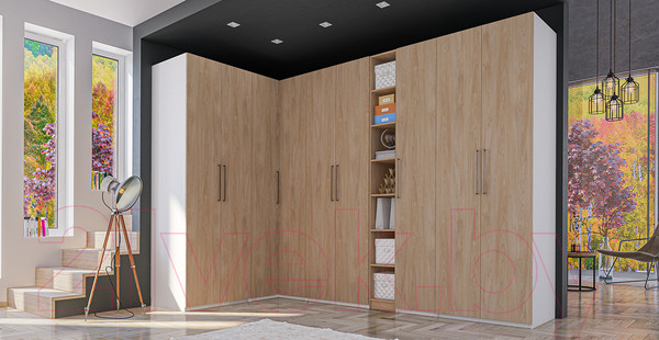 Изображение товара Шкаф Мебель-Неман Отис МН-039-09 П3 (белый/дуб прованс)