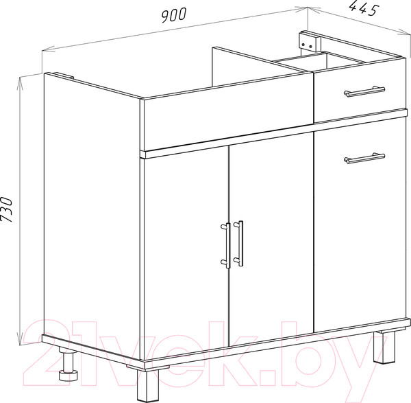 Изображение товара Тумба под умывальник Misty Купер 90 / П-Куп01090-012БкЛ