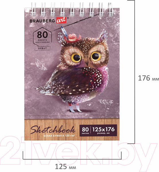 Изображение товара Скетчбук Brauberg Art Debut / 112988 (белая бумага)