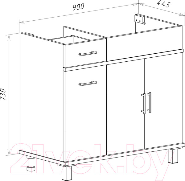 Изображение товара Тумба под умывальник Misty Купер 90 / П-Куп01090-012БкП