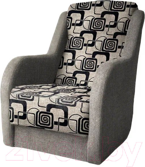 Изображение товара Кресло мягкое Асмана Дачник-1 (рогожка кубики коричневые/рогожка бежевый)