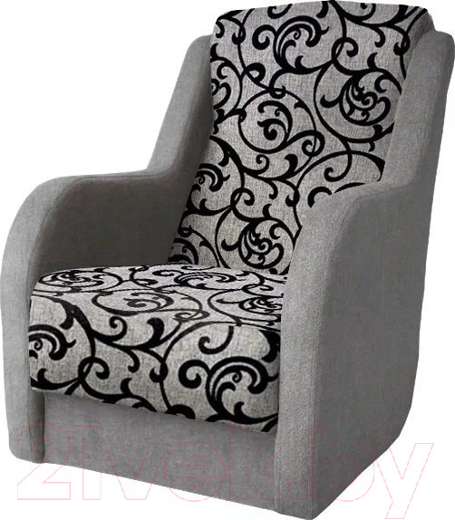 Изображение товара Кресло мягкое Асмана Дачник-1 (рогожка завиток черный/рогожка серый)