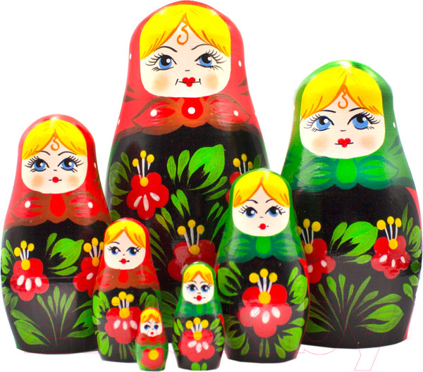 Изображение товара Матрешка сувенирная Брестская Фабрика Сувениров В винтажном стиле с цветами 7036