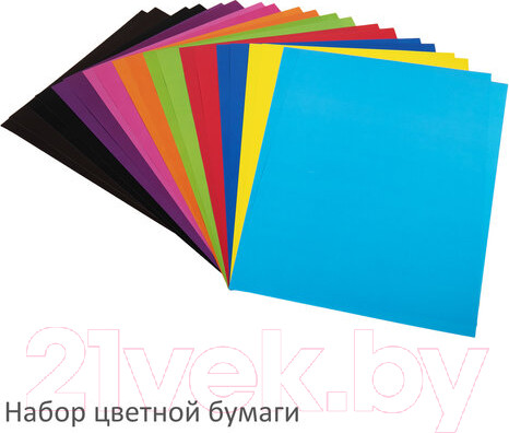 Изображение товара Набор цветной бумаги и картона Brauberg Мелованные / 113567