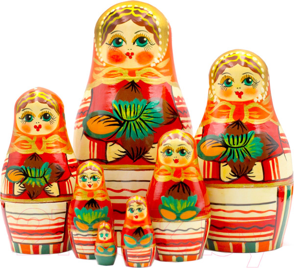 Изображение товара Матрешка сувенирная Брестская Фабрика Сувениров С расписанными вручную лесными орехами 7039
